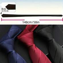 8cm Striped Necktie, Fashion Business Casual Formal Tie, Suitable For Groom Wedding