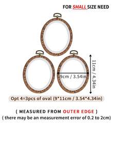 3 قطع إطارات تطريز يدوية صغيرة بنية اللون بنمط خشبي رجعي، مصنوعة من مادة ABS المتينة مع خطاطيف معدنية نحاسية، مناسبة لديكور المنزل، التعليق على الحائط، هالوين، عيد الميلاد، الحقائب، الملابس، الهواتف، سلاسل المفاتيح، المكاتب، الأغراض الجانبية للسرير، زينة السيارات