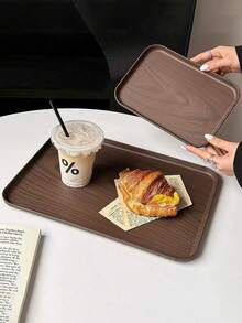 Bandejas de alta calidad con textura de madera, vajilla y bandejas para almacenar pan para el hogar, bandejas rectangulares para almacenar tazas de agua y té para la casa de té, bandejas para pasteles y comidas para la pastelería, bandejas para servir comida en fiestas.