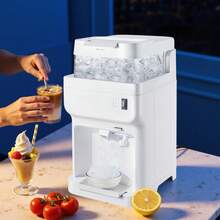 Commercial Ice Shaver Crusher, 220lbs Per Hour Electric Snow Cone Maker With 8L Ice Cube Box, 350W 1500RPM Tabletop Shaved Ice Machine For Parties Events Bar, Home And Commercial Use (White) - 350W 8L - View 9