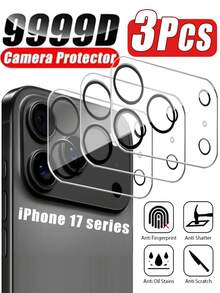 3 件装相机镜头保护膜玻璃适用于 17 Pro Max 17 Air 相机保护玻璃适用于 iPhone16 13 12 11 14 15 Pro Max Plus 适用于日常防护、办公室、家用手机相机盖防水防震防摔防刮 - 無色 - 查看 2