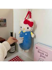 Sanrio Boîte à mouchoirs de chat, couvercle de rangement en forme de cœur pour voiture, type suspendu, sac en papier