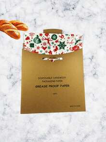 50pcs/Set Christmas Themed Wax Paper, Kraft Paper, Sandwich Wrapping Paper, Basket Liners, Grease-Proof Food Wrapping Paper, Suitable For Gatherings, Daily Life, Restaurants, Picnics, Etc. Patterns May Vary Slightly Between Batches But Won't Affect Use. Home Decor, Christmas Decor, Room Decor, Christmas Decorations, Christmas Home Gifts, Christmas Decorations