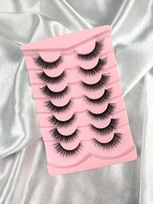 Hinarin 7-Pairs New 3D Fluffy False Eyelashes Soft Clear Band Dramatic Faux Mink Lashes Long Thick Volume Messy Crossed Fake Eye Lashes Natural Makeup Effect Easy To Wear Gifts Available - Cat Eye Lashes - View 6