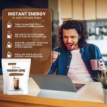 Mushroom Coffee, 11 Superfood Mushrooms Including Hericium Erinaceus, Reishi, Chaga, And Ashwagandha, Instant Mushroom Coffee For Enhanced Energy, Memory, And Digestion, Decaffeinated And Sugar-Free - Nhiều màu - Xem 5