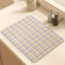 Ins Style Solid Color Striped High-End Diatomite Tablecloth Waterproof And Oil-Resistant Non-Washable Bar Pad, Heat-Insulating Table Pad, Cup And Plate Pad