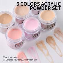 6pcs Translucent Nude Pinkish Dip Powder Set - Achieve Salon-Quality French Nail Art With Milky Jelly Effect, Clear Dipping Powder For DIY At-Home Manicure - Easy To Use, Long-Lasting, Fit For Salon-Quality Nails At Home - 彩色 - 查看 2