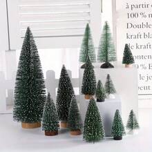 5pcs/Set Mini Christmas Tree Desktop Decor, DIY Pine Needle Christmas Tree With Snow, Christmas Desktop Tree, Christmas Home Decoration Christmas Decorations Room Decor Winter