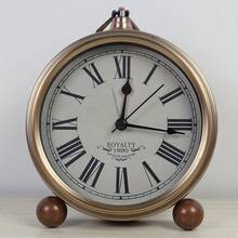 Mantel Clock Retro Vintage Non Ticking Table Desk Alarm Clock Battery Operated Silent Quartz Movement HD Glass For Bedroom Living Room Indoor Decoration - Multicolor - View 10
