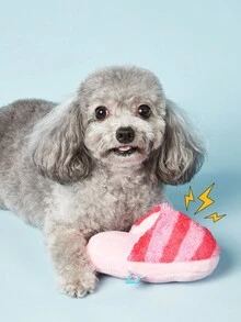 PETSIN 1pc Random Slipper Design Pet Plush Sound Toy - Multicolor - View 2