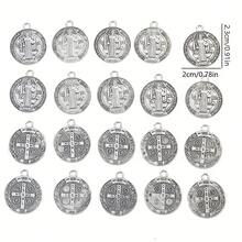 St. Benedict Medal Jewelry, Jesus Cross, Catholic St. Benedict Pendant, Handmade DIY Religious Necklace, Bracelet, Jewelry - Silver - View 6