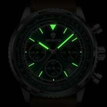 POEDAGAR Reloj de lujo para hombres, resistente al agua, luminoso, con calendario, cronógrafo, deportivo. Reloj de pulsera de cuarzo para hombres con movimiento automático de Japón. Regalo para cumpleaños, Día del Padre, amantes, socios de negocios, recuerdos, Halloween, Navidad - Multicolor - Ver 7