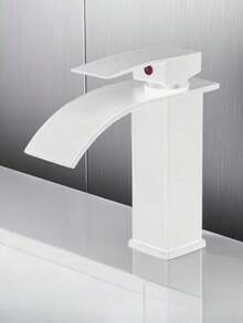 1pc Nordic Frosted Stainless Steel Waterfall Faucet, With Hot And Cold Water, Suitable For Countertop Basin, Wash Basin, Bathroom Vanity, Single-Hole. It Is Also Applicable To RVs. This Unique Waterfall Faucet Is An Ideal Gift For Halloween And Christmas.