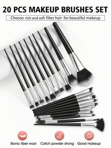 4/25件套化妆工具套装，包括：1个多功能拉链防水化妆包+20支化妆刷套装+2个化妆海绵+2个三角粉扑，化妆刷套装，化妆刷套装，化妆刷套装，全套化妆工具，化妆刷套装，化妆刷套装，化妆礼盒套装 - 黑色 - 查看 4