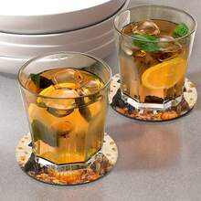 6 pièces/set ou 420 pièces/70 sets Dessous de verre imprimés avec chiots et citrouilles d'automne, 10 cm/2 mm d'épaisseur, avec fond en caoutchouc souple absorbant. Dessous de verre décoratifs en caoutchouc souple, convenant pour les tasses, la décoration de la cuisine et de la table à manger.