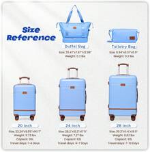 YSTYLE LONG VACATION 5-Piece Travel Luggage Set With ABS+PC Hard Shell Carry-On Suitcase, Spinner Wheels And YKK Zipper With TSA Lock