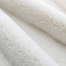 160厘米宽加厚白色仿兔/狐狸毛绒面料，适用于服装制作、柜台展示背景、DIY缝纫。 - 白色 - 查看 1