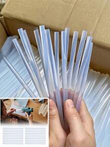 100支迷你超透明热熔胶棒，0.27厘米 x 10厘米，透明，顺滑无味，粘性强，兼容大多数热熔胶枪，适用于DIY、艺术、工艺、密封、木工、塑料、织物、陶瓷等。
