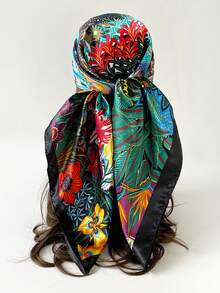 1 件 Bandana 仿丝印花围巾，时尚多功能头带/围巾/头巾适合日常使用 - 彩色 - 查看 20