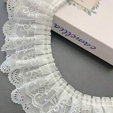 Dây viền ren organza xếp nếp, rộng 65mm, kiểu dáng cổ điển, dùng để thêu trang trí, may vá, làm đồ thủ công DIY. - Nhiều màu - Xem 8