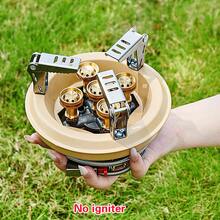 1 pieza Cabezal quemador de cobre de alta potencia para exterior, estufa de fuego feroz de 5 núcleos, estufa de gas de alta altitud de gas licuado de butano, estufa de gas portátil de camping de alta potencia (sin encendedor)