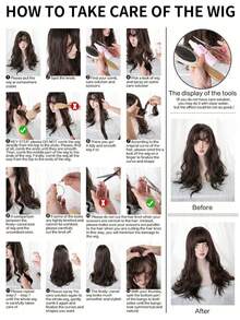 2,5 * 0,1 cm U-Teil Synthetische Spitzenfront-Perücke, ungeklebt, hitzebeständig, für Frauen & Mädchen, Alltagsgebrauch und Partys, 71 cm (1 Perückenkappe), braun, lange, wellige, lockige Perücke mit vorausgerissener Spitze