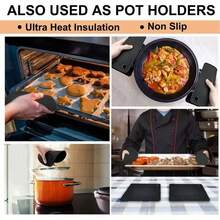 1 件装耐热硅胶垫，多用途防滑硅胶隔热垫，适用于厨房，可用作隔热垫、勺托、隔热垫/杯垫，厨房用品，厨房配件，厨房工具 - 黑色 - 查看 2