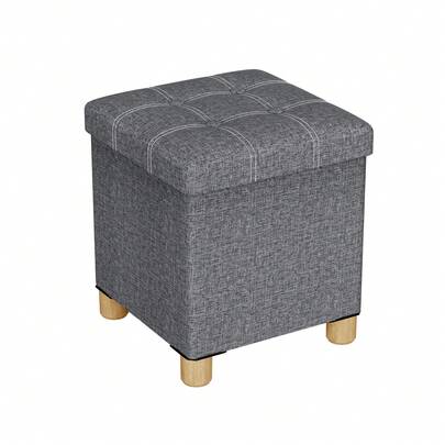Storage Ottoman Footstool Pouffe With Lid 30*30*35 Cm – Cube Toy/Blanket/Shoe Storage Box, Small Seat For Living Room, Bedroom & Hallway
