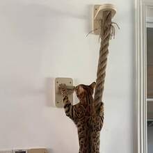 Wooden Wall-Mounted Claw Sharpening Device, Climbing Frame, Reinforced Cat Climbing Frame With Thick Sisal Rope, Cat Jumping Platform, Durable And Chew-Resistant Cat Toys - Lớn-1,5m - Xem 10