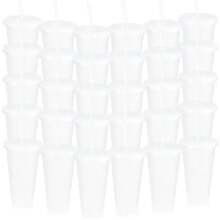 10/20/30 Pack Reusable 24oz Cups With Lids And Straws - Iced Coffee Cups, Plastic Travel Cups, Suitable Smoothies And Juices - Birthday Parties, Father's Day, Mother's Day Valentine's Day Halloween Christams Presents - 透明 - 查看 11