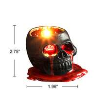 Velas de Halloween, Velas de calavera sangrante y fantasma de 2.5 pulgadas (negro y blanco), Decoraciones de esqueleto, Velas con sangre goteando para decoración gótica de Halloween para fiestas espeluznantes