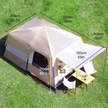 2-Room 1-Living Room Outdoor Tent, Durable Polyester & Iron Frame, Zippered Closure, Suitable For Camping, Hiking, Backyard, Mixed Color - Portable Family Camping Shelter, Suitable For Camping, Hiking Gear, Natural Environment, Sturdy Structure, Adventure Enthusiasts, Camping Equipment, Spacious Design, Weather-Resistant Material, Adventure Travelers