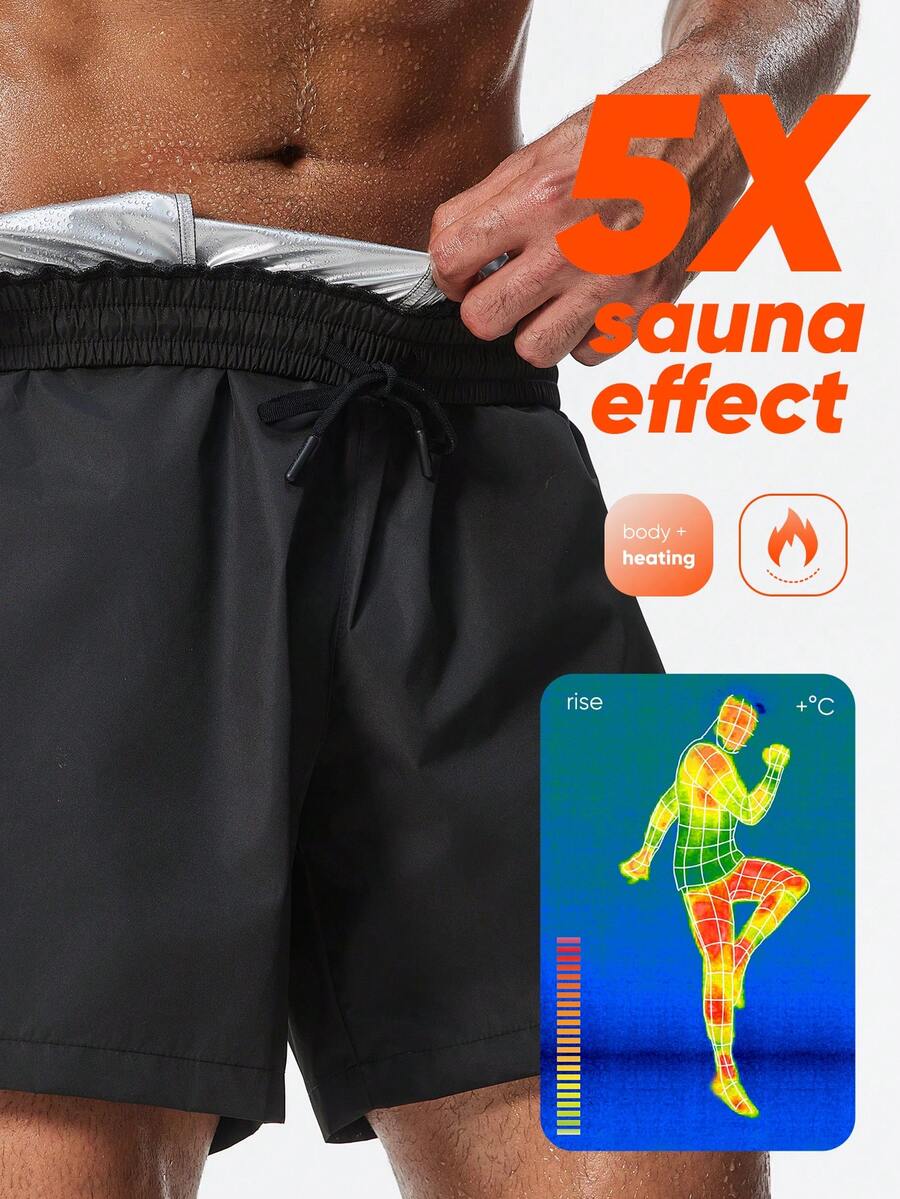 HOTSUIT Men's Sauna Shorts, Suitable For Gym Workouts And Sports - Black - View 1