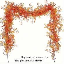 2/1pc 64.9in Artificial Fall Wreaths, Greenery Ivy Wreaths, Hanging Fake Plants & Ferns - Vibrant Autumn Hues, For Halloween Thanksgiving, Indoor Outdoor Home Garden Wedding Farmhouse, Mantel Table Centerpieces, Fall Halloween Home Room Decor, Room Decor, Home Decor, Birthday Decor, Party Decor, Wedding Decor, Wedding, Artificial Plants, Fall Decor