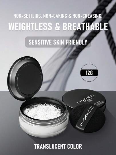  MAC Studio Fix Pro Set + Polvo Suelto Blur Weightless Translúcido Color 12g/0.42 Oz | Polvo Fijador Libre de Aceite, de Larga Duración con un Acabado Suave y Difuminado | Fórmula Translúcida para un Aspecto Mate Natural | Difumina Imperfecciones, Minimiza Poros y Controla el Brillo | Textura Ligera y Sin Apelmazamiento que No Se Asienta en Líneas Finas