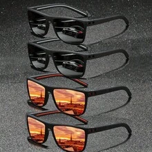 New Stylish Square Fashion Glasses For Men, Outdoor Sports Driving Fishing Cycling Glasses, Colorblock Casual Unisex All Season