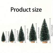 5pcs/Set Mini Christmas Tree Desktop Decor, DIY Pine Needle Christmas Tree With Snow, Christmas Desktop Tree, Christmas Home Decoration Christmas Decorations Room Decor Winter