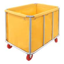 YUNRUX Yellow Laundry Cart, Commercial Laundry Cart With Wheels, Laundry Cart For Home Hotel 90x65x80cm - Yellow - View 7