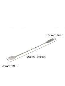 1 X Cocktail Mixing Spoon, Bar Stirrer, Long Spiral Pattern Stainless Steel Cocktail Stirrer, Perfect Bar Or Kitchen Accessory, Suitable For Using In Bars, Kitchens, Festivals And Parties - Multicolor - View 2