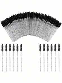 50/100 件一次性黑色睫毛刷睫毛膏棒睫毛眉毛刷迷你化妆刷 - 黑色 - 查看 1