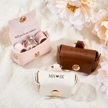 Custom Leather Ring Box Personalized Dog Ring Bearer Wedding Ring Box For Dog Collar Pet Proposal Ring Pet Accessories Pet Ring Box Dog Gift