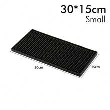 Alfombra de caucho para bar Cafetera Mostrador Alfombra para servicio de bar Alfombra para secar vasos para barista Cocktail Bartender Negro JIP4 - 2 piezas 30x15cm - Ver 4