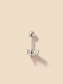 1pc Minimalist Copper Alloy & Cubic Zirconia Snake, Leaf, Crown Shaped Cartilage Earring, Suitable For Women's Daily, Work And Leisure Wear