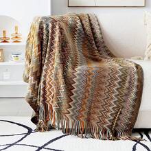 1pc Knitted Blanket For Bed/office Air Conditioner/nap/sofa/car/rest, Multi-purpose Blanket - Yellow - View 5