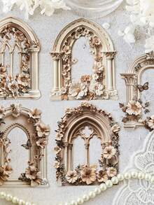 10 buc. colaj în relief cu imprimeu din lemn, serie romantică, autocolante decorative decupate, pentru scrapbooking