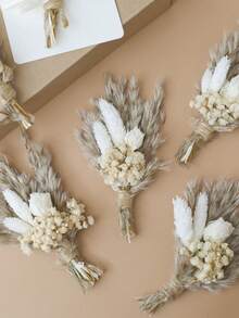 12pcs Boho Dried Flower Bouquet Mini Wedding Handmade Dry Flowers Decor For Vase Crafts DIY Photo Boutonniere For Men Floral Plant Flower For Bridesmaid Gift Birthday Decor (Colorful)