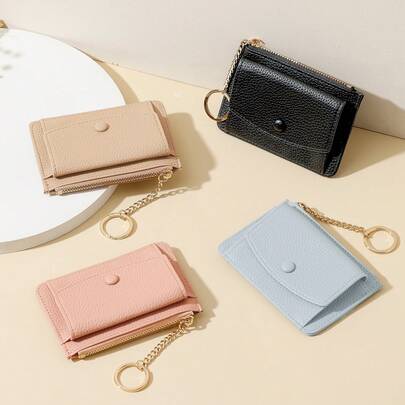 Popular Fragment Bag Fashionable Bifold Wallet Slim & Stylish Includes Coin Purse Card Holder And Key Pouch Ideal For Women's Commute. Made Of Synthetic Leather Includes License Holder. Wallet Mini Wallet Purse Wallet Fall Wallet Keychain Coin Wallet