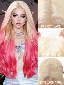 Halloween Neuer Stil 13*4 HD Spitzenfront Perücken 26 Zoll lange lockige Haare ohne Pony, hitzebeständiges synthetisches Haar - Tragen, Partys, Halloween & Cosplay, Festival Geschenke