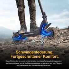 TODIMART X5S Electric Scooter For Adults, 1000W*2 Brushless Motor, 48V 18.2Ah Battery, Maximum Range 75-80km, 10-Inch Off-Road Tires Can Handle 35° Inclines, Magnesium Alloy Body, Can Carry 120kg, Foldable For Easy Storage, Equipped With A Mobile Phone App - 黑色 - 查看 4