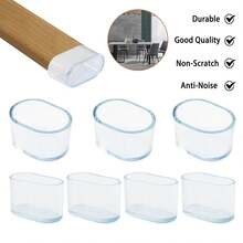 4 PIEZAS Protector de pata de mueble Tapa de pie de mesa y silla transparente Cubierta de goma resistente al desgaste Reduce el ruido Protege el piso